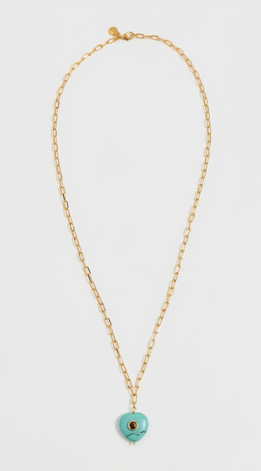 MAYAMAR Paperclip Turquoise Stone Heart Necklace