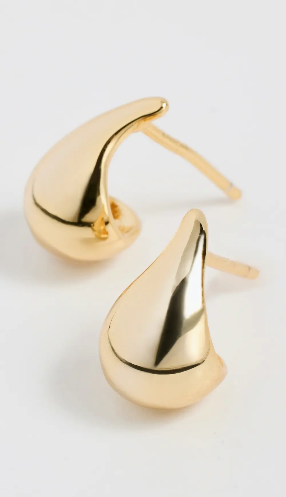 By Adina Eden Solid Curved Teardrop Hoop Earrings
