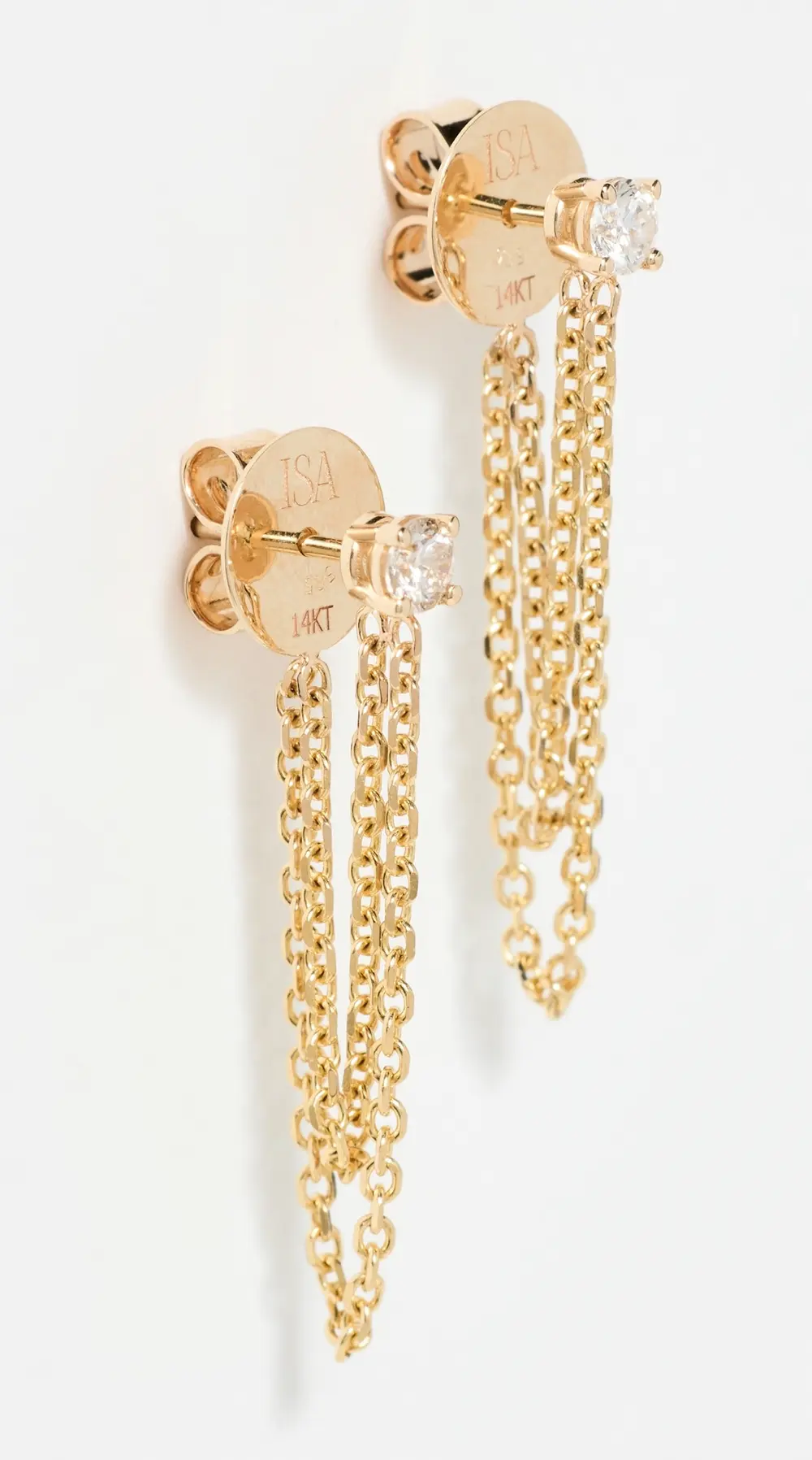 Isa Grutman 14k Diamond Chain Studs