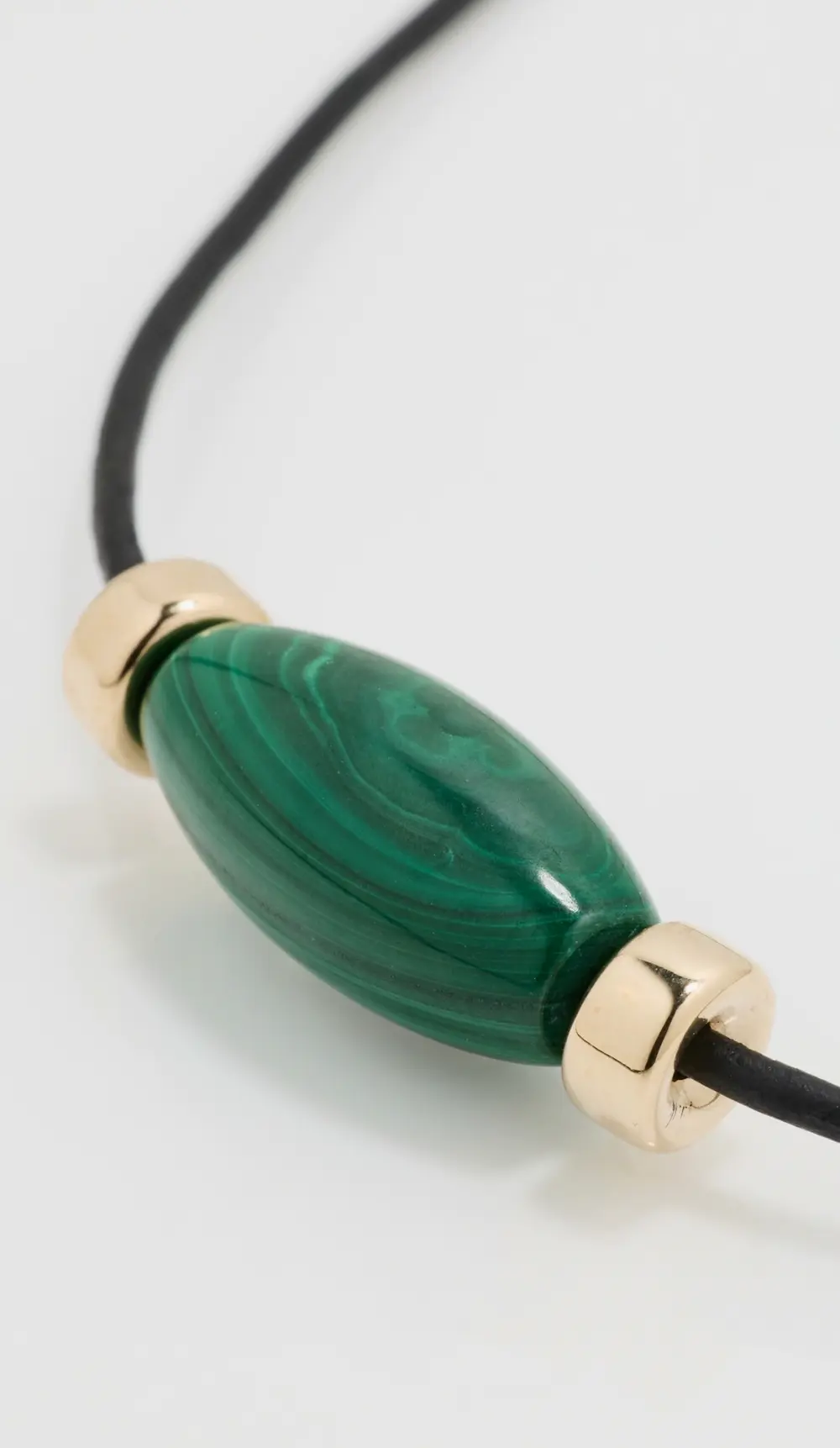 Zoe Chicco 14k Gold Malachite  On Leather Cord Necklace