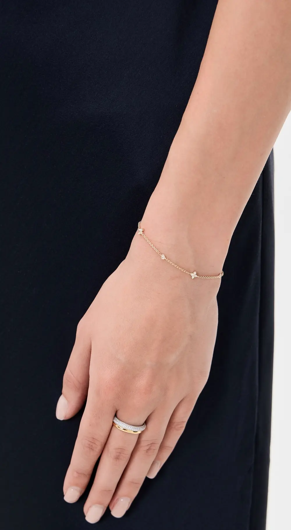 Zoe Chicco 14k Gold Quad and Floating Diamond Station Bracelet