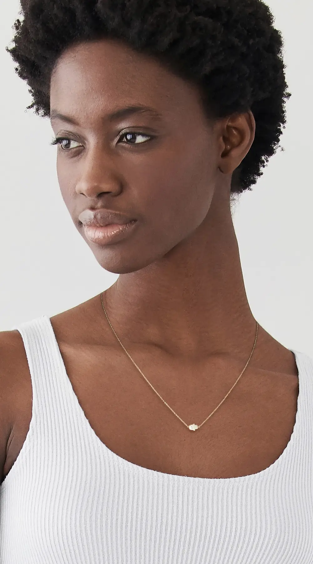 Jennifer Meyer Jewelry Mini Hamsa Necklace With Diamond Accent