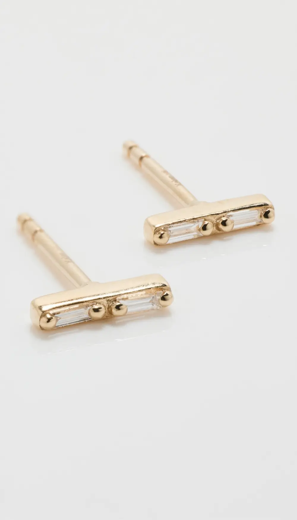Kalan by Suzanne Kalan 14k Baguette Diamond Stick Studs