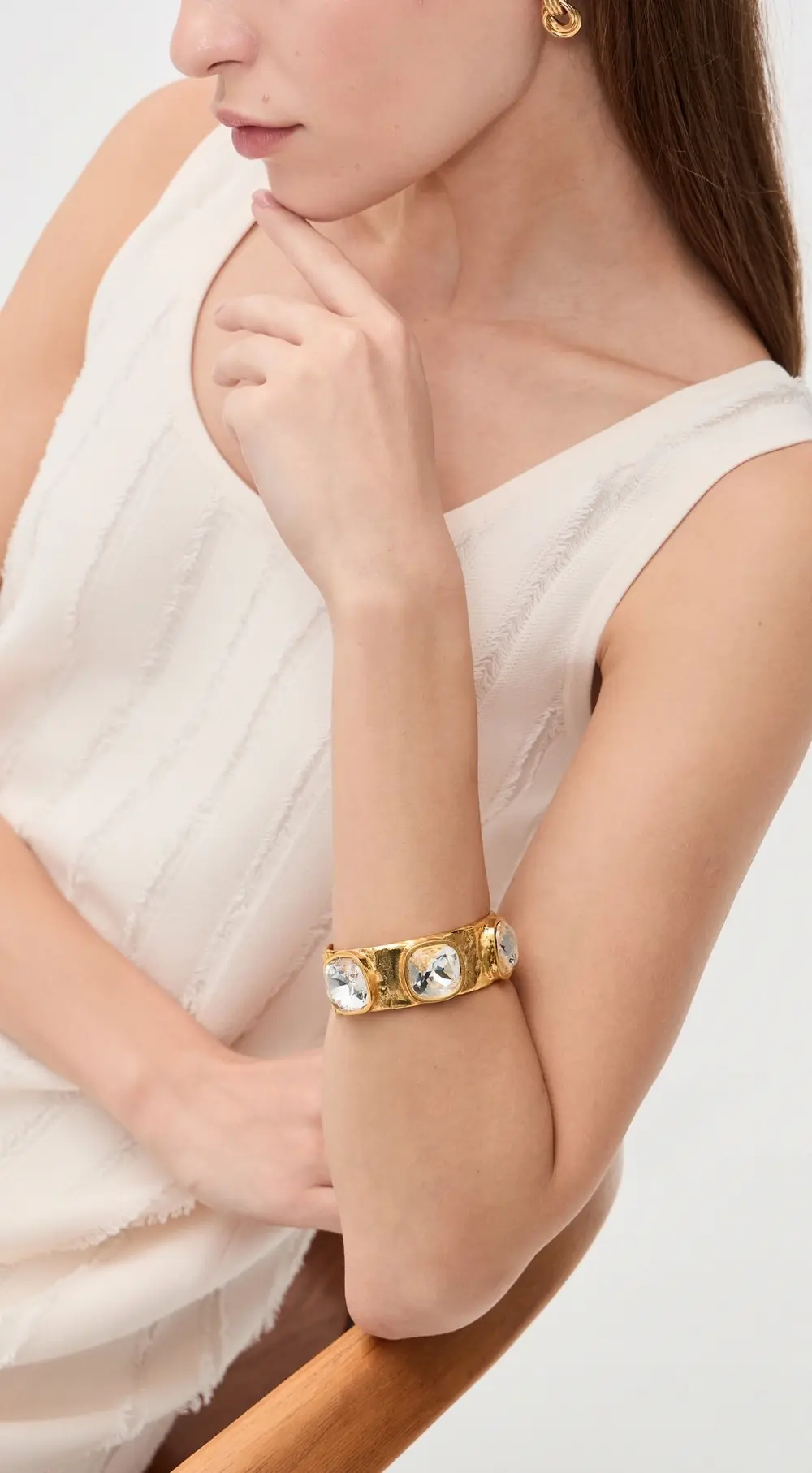 Kenneth Jay Lane Hammered Hinged Cuff Bracelet