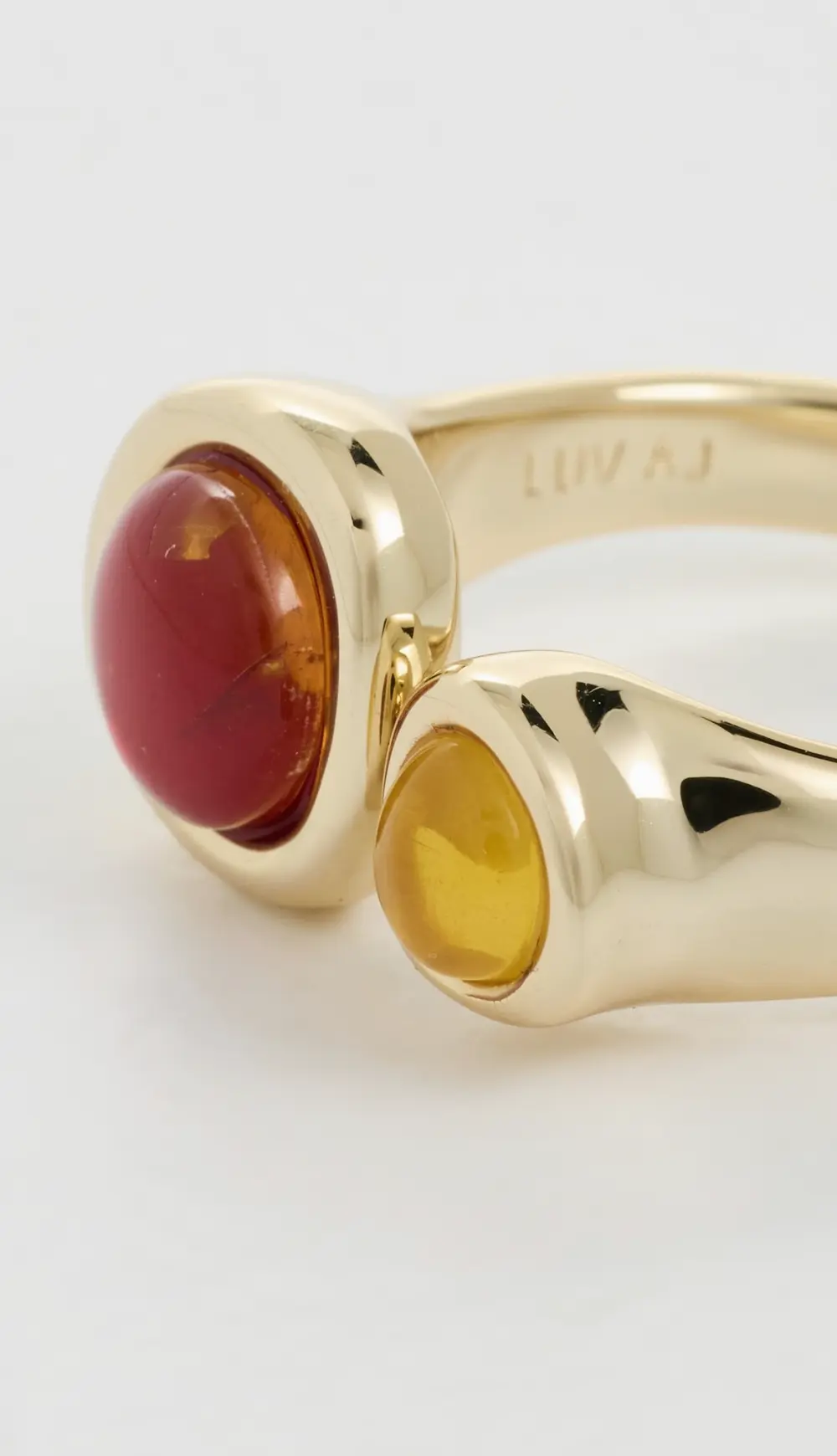 Luv Aj Amber Honey Resin Stud Ring