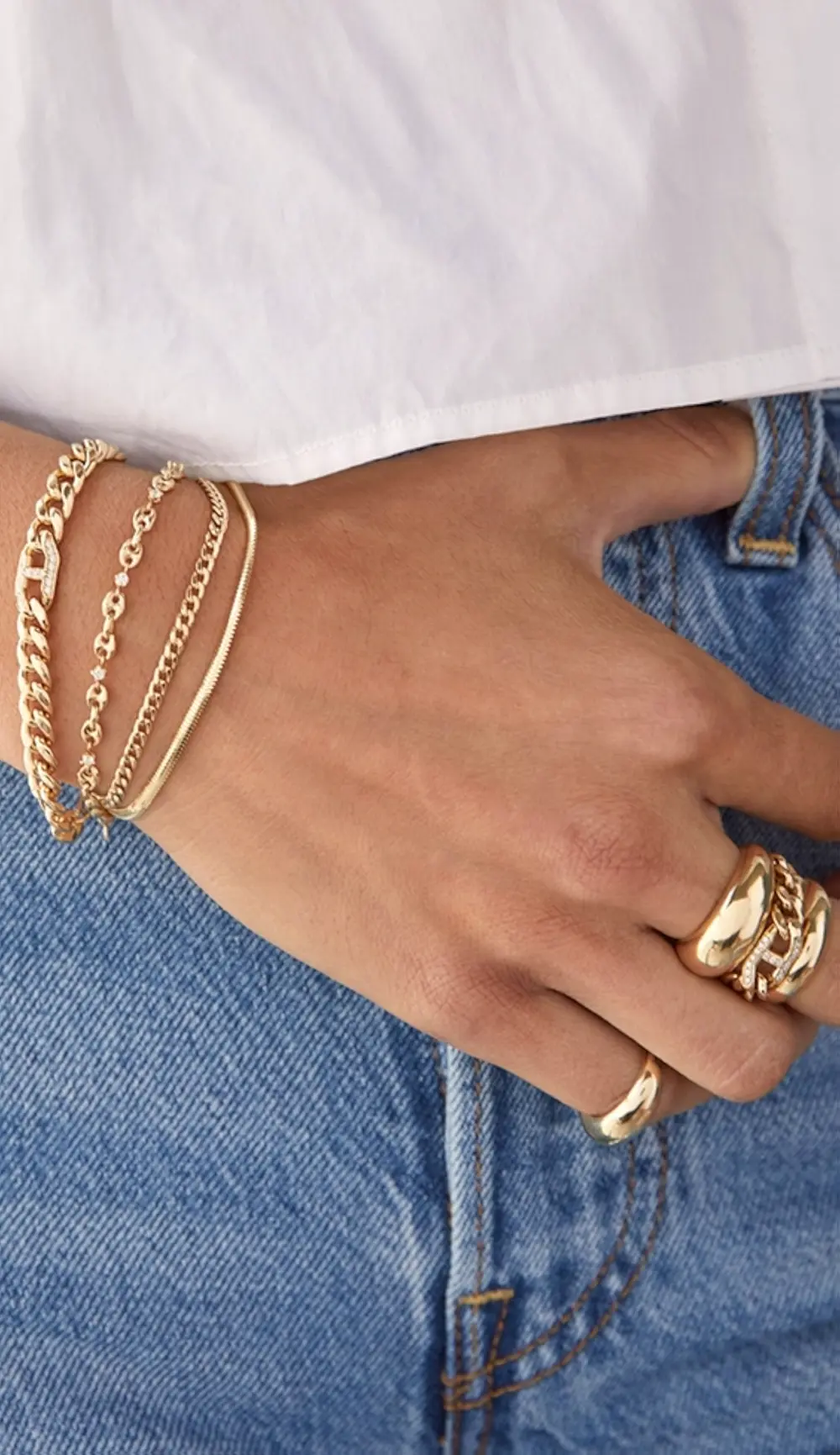 Zoe Chicco 14k Small Oval Snake Bracelet