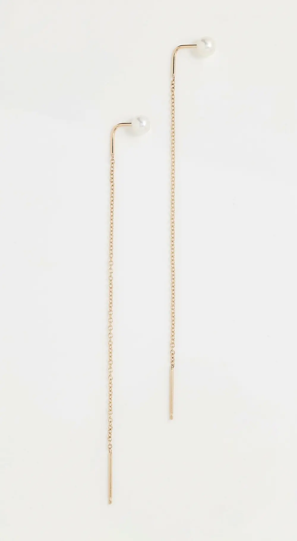 Zoe Chicco 14k Gold White Freshwater Cultured Pearl Threader Earrings