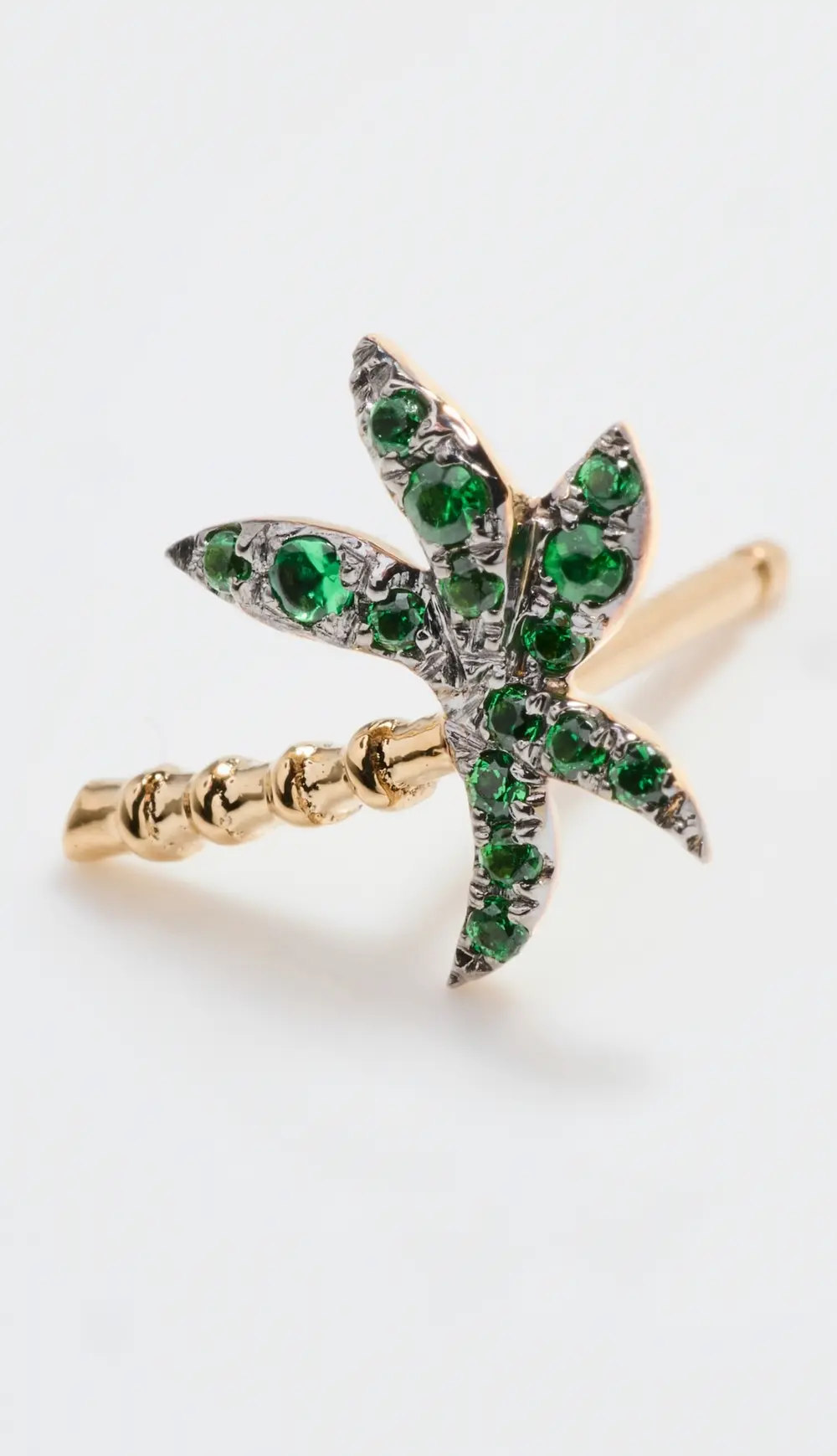 Yvonne Leon 18k Puce Palmier Tsavorite Earring