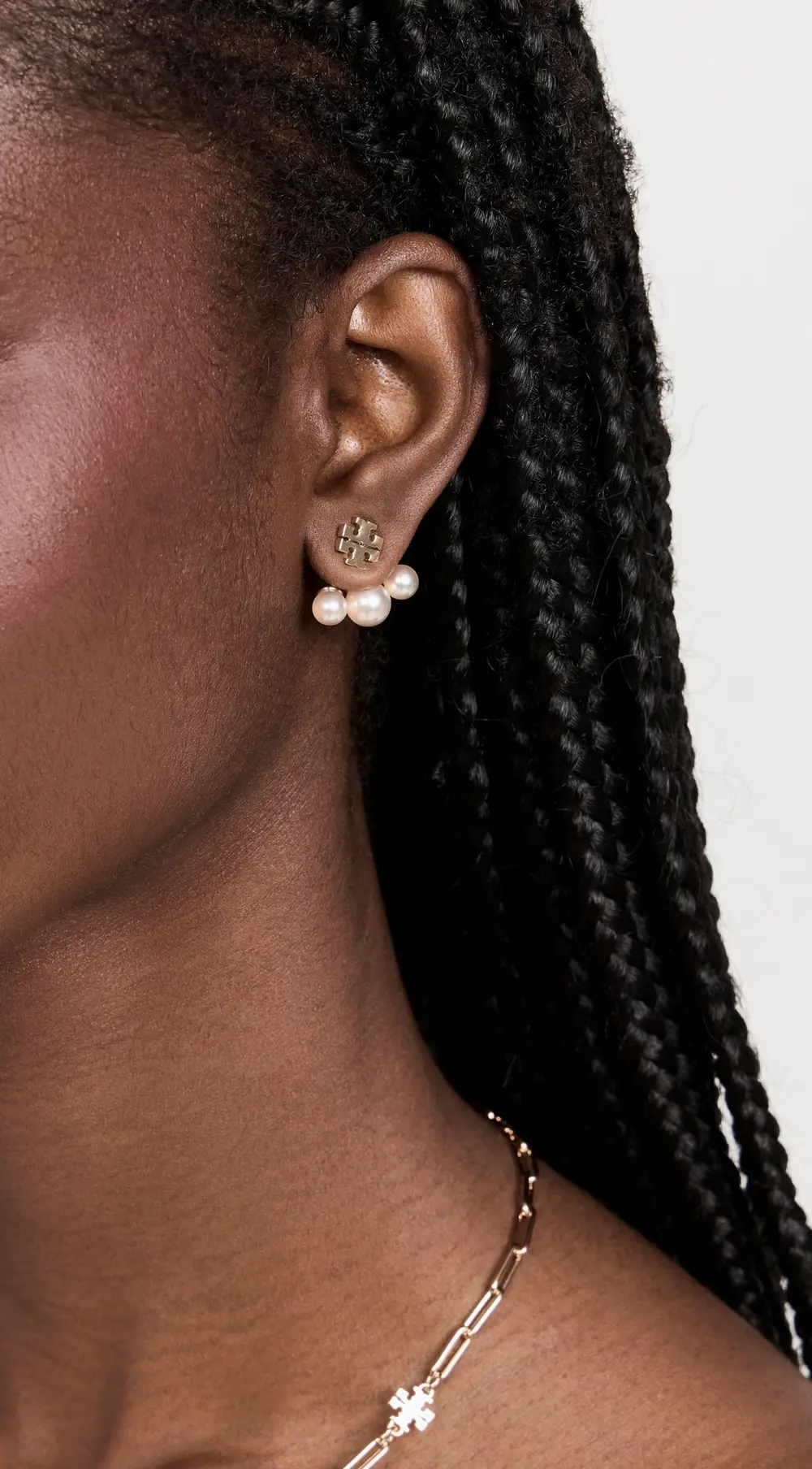 Tory Burch Moondance Pearl Front-Back Earrings