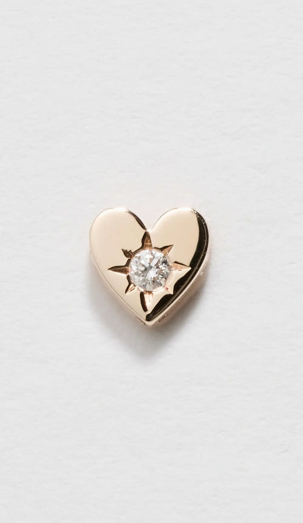 Zoe Chicco 14k Gold Single Itty Bitty Heart Diamond Stud Earring