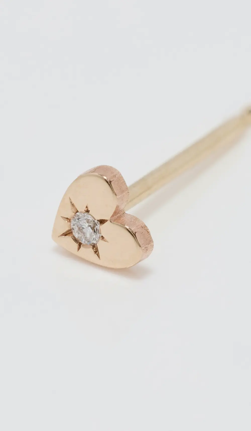 Zoe Chicco 14k Gold Single Itty Bitty Heart Diamond Stud Earring