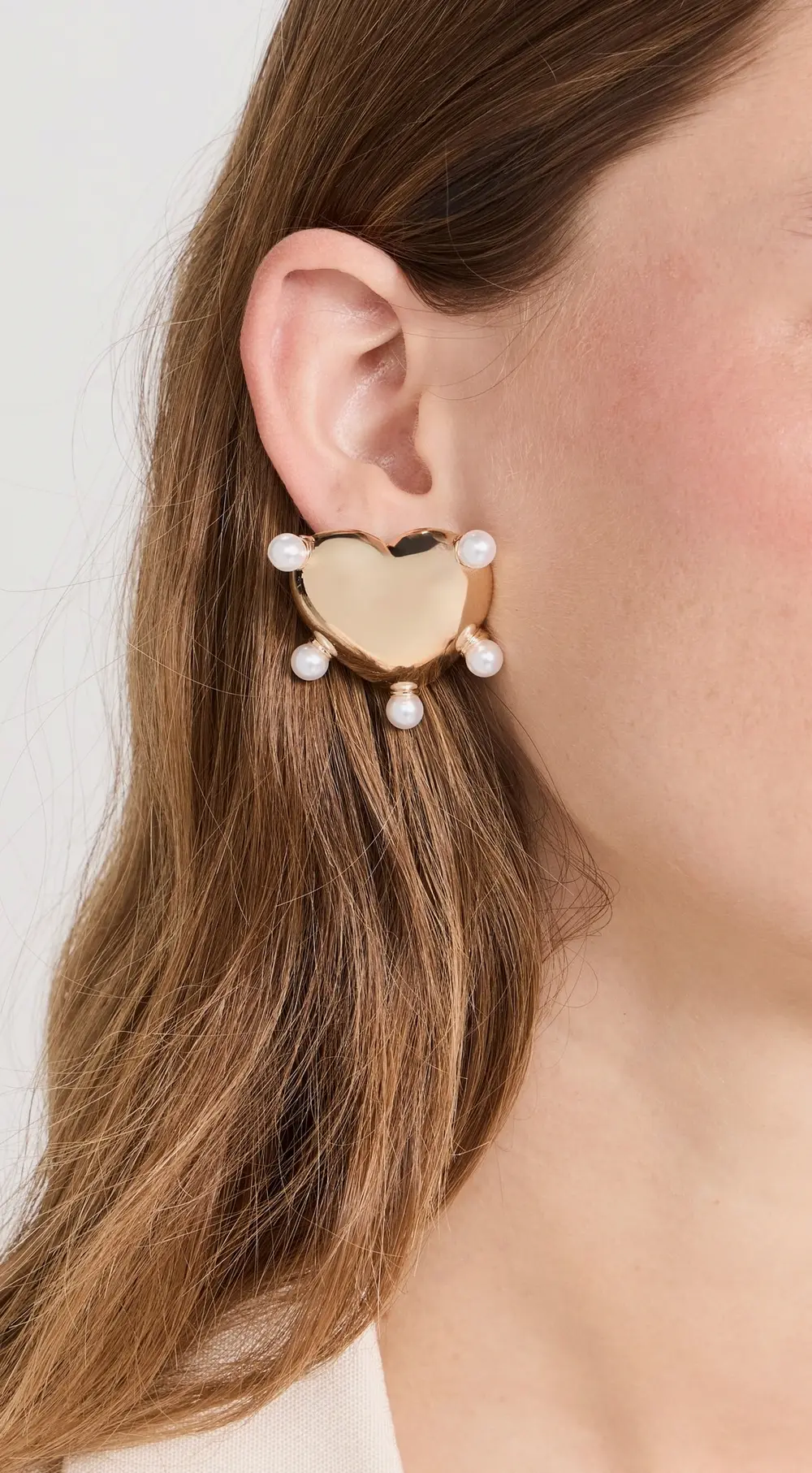 Kenneth Jay Lane Polished Gold Heart Post Earrings