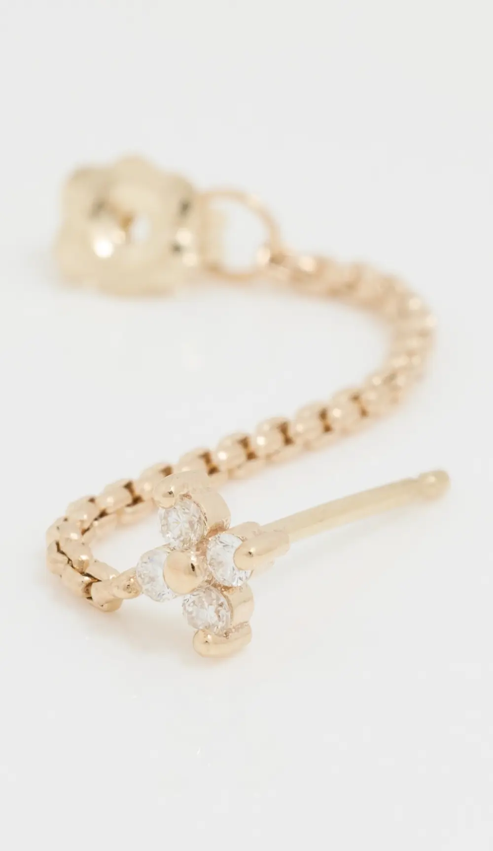 Zoe Chicco 14k Gold 2mm Prong Quads Chain Earrings