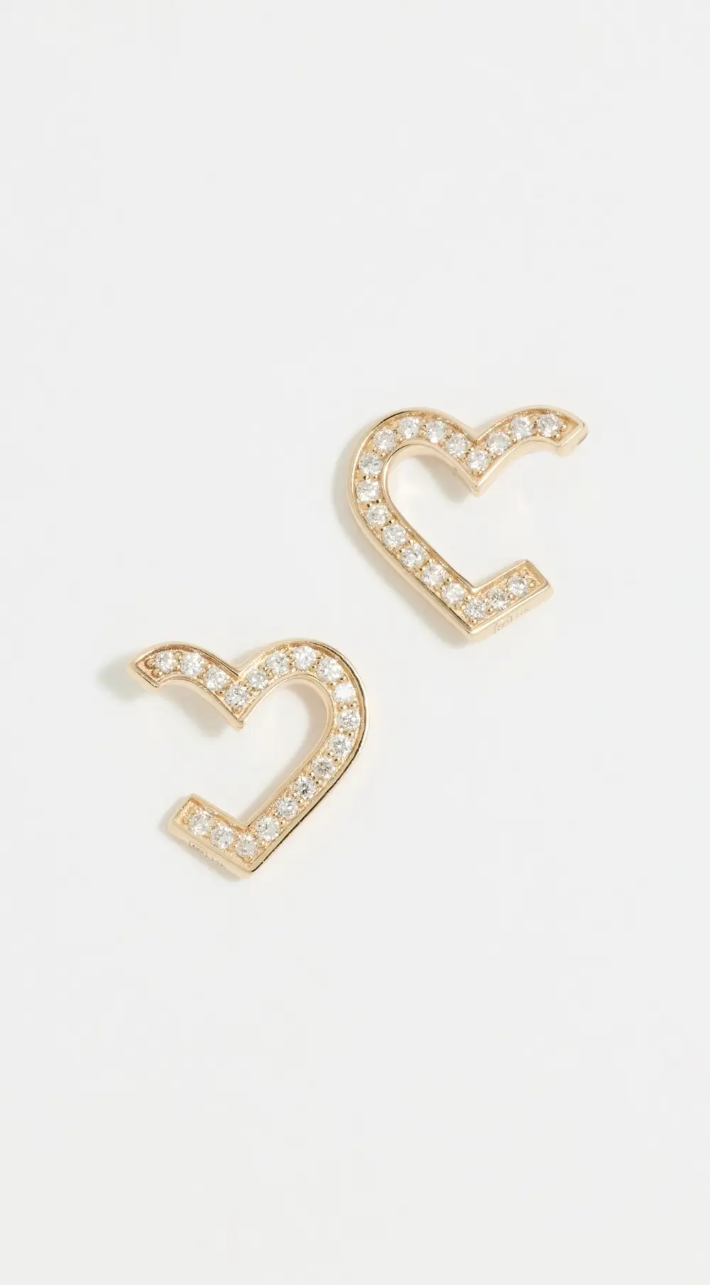 Sydney Evan 14k Small Pave Heart Wrap Hoop Earrings