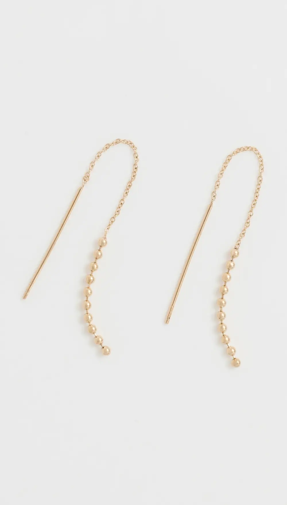 Zoe Chicco 14k Gold Beaded Chain Threader Earrings