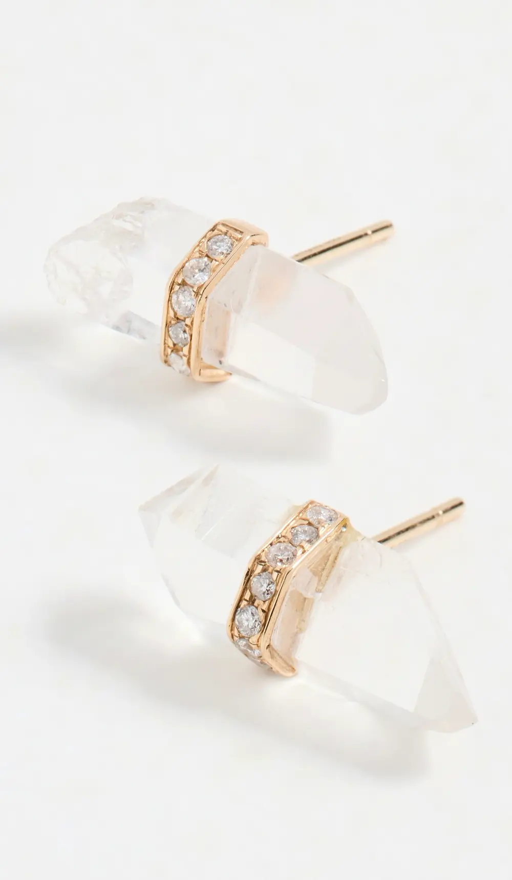 JIA JIA 14k Crystal Quartz Diamond Bar Earrings