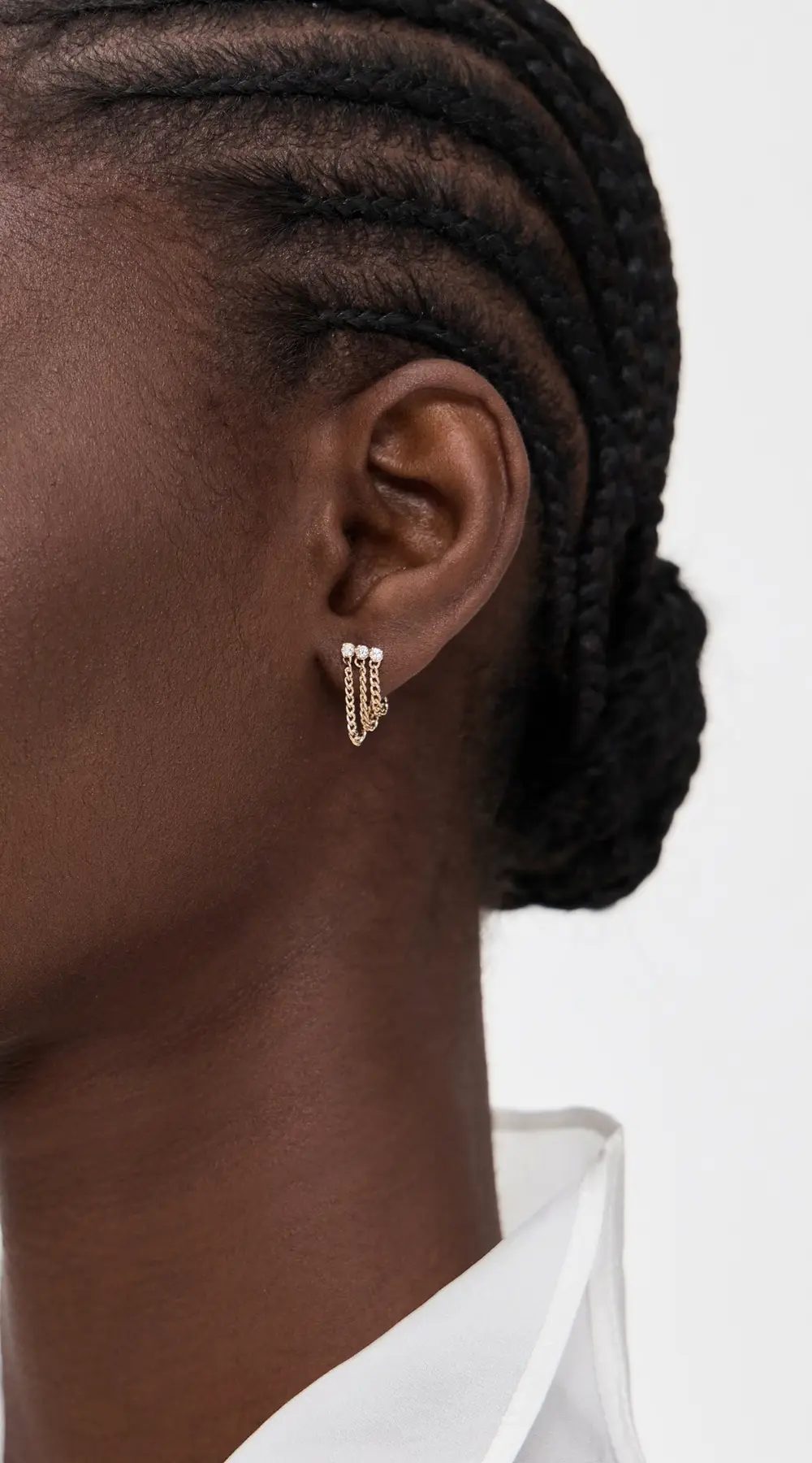 Zoe Chicco 14k Gold Diamond & Curb Chain Huggie Waterfall Earrings