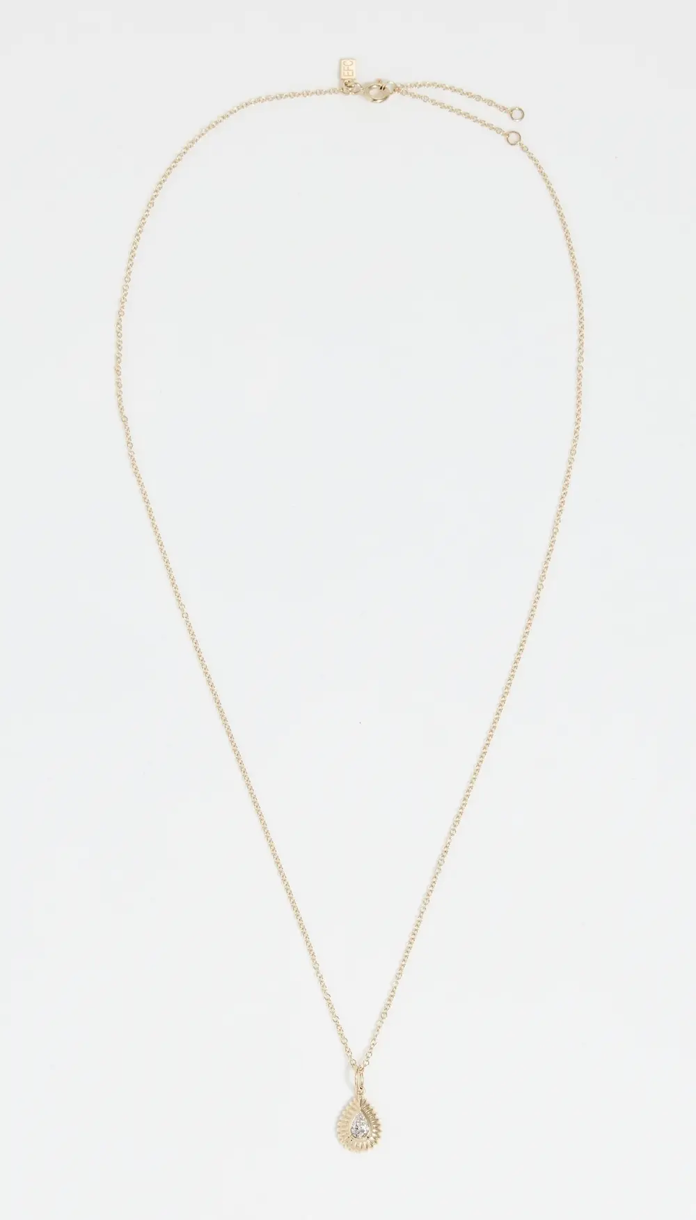 EF Collection 14k Gold Fluted Pear Necklace
