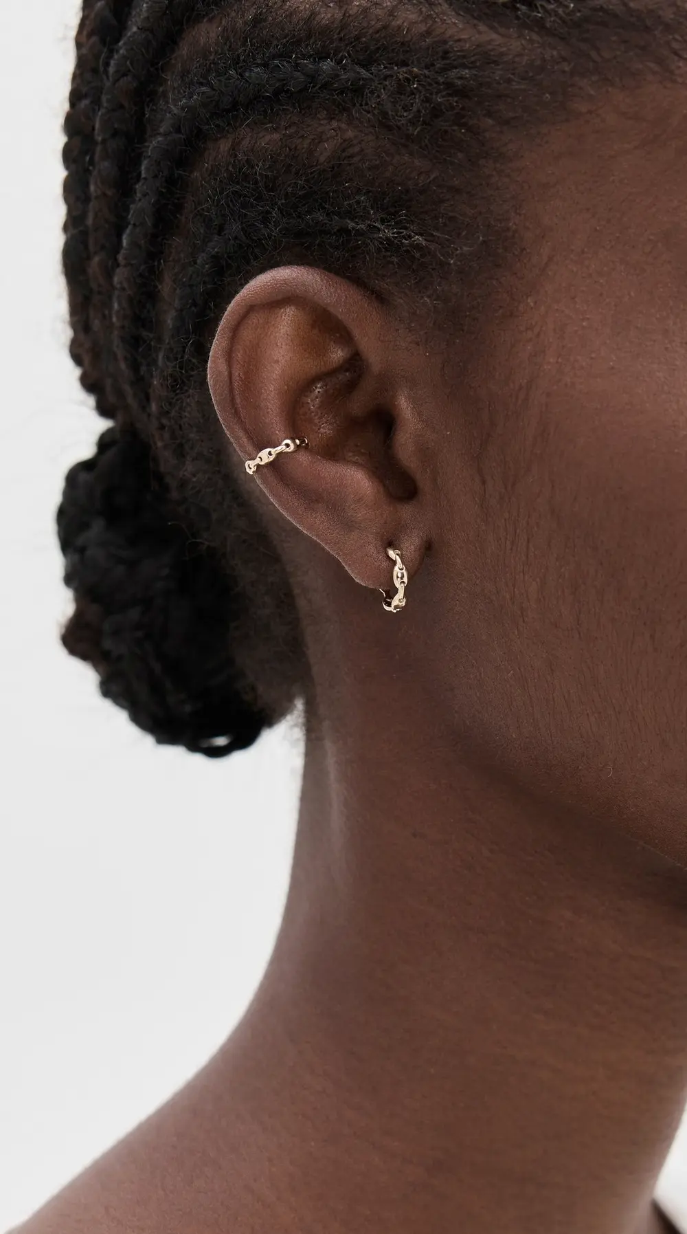 Zoe Chicco 14k Gold Small Mariner Hard Link Huggies