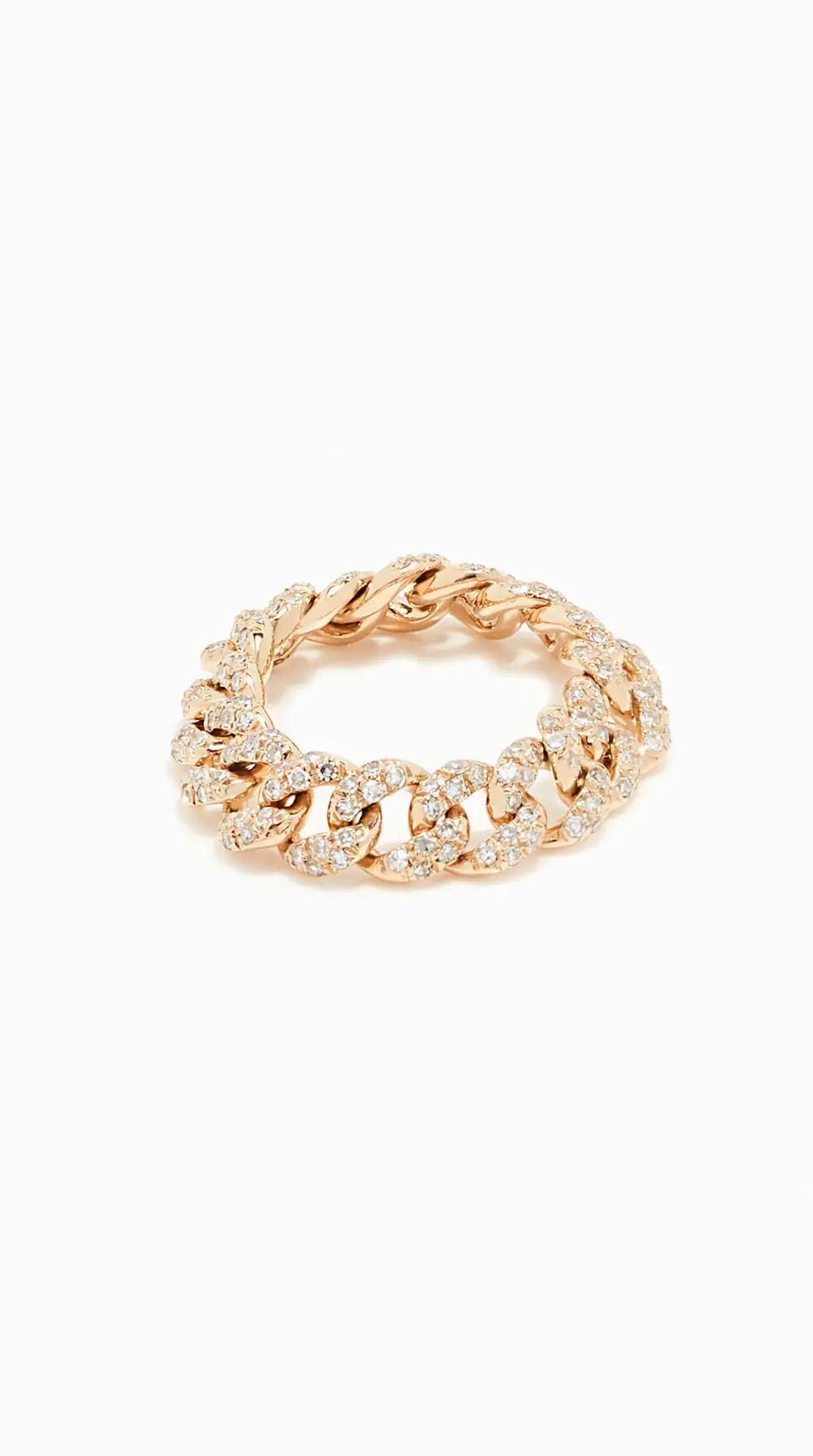 SHAY 18k Mini Pave Diamond Link Ring