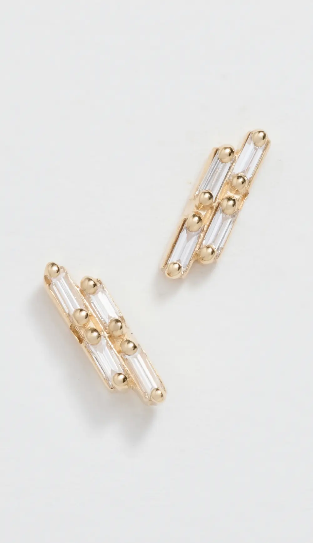 Kalan by Suzanne Kalan 14k Double Baguette Diamond Stick Studs