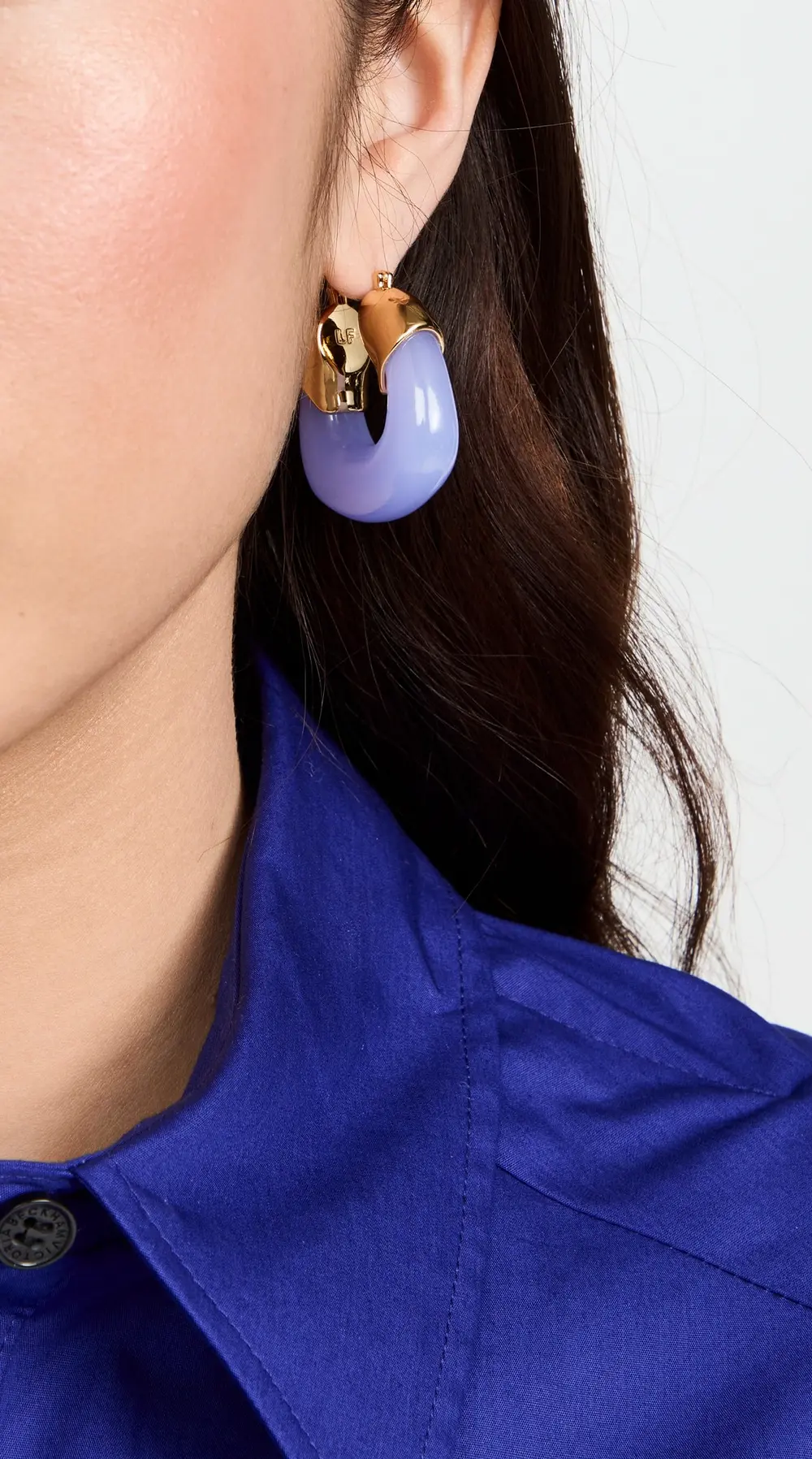 Lizzie Fortunato Organic Hoops In Periwinkle