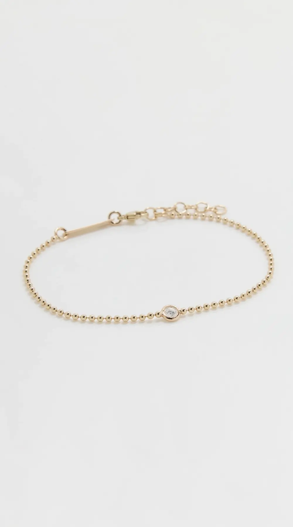 Zoe Chicco 14k Gold Floating Diamond Bead Chain Bracelet