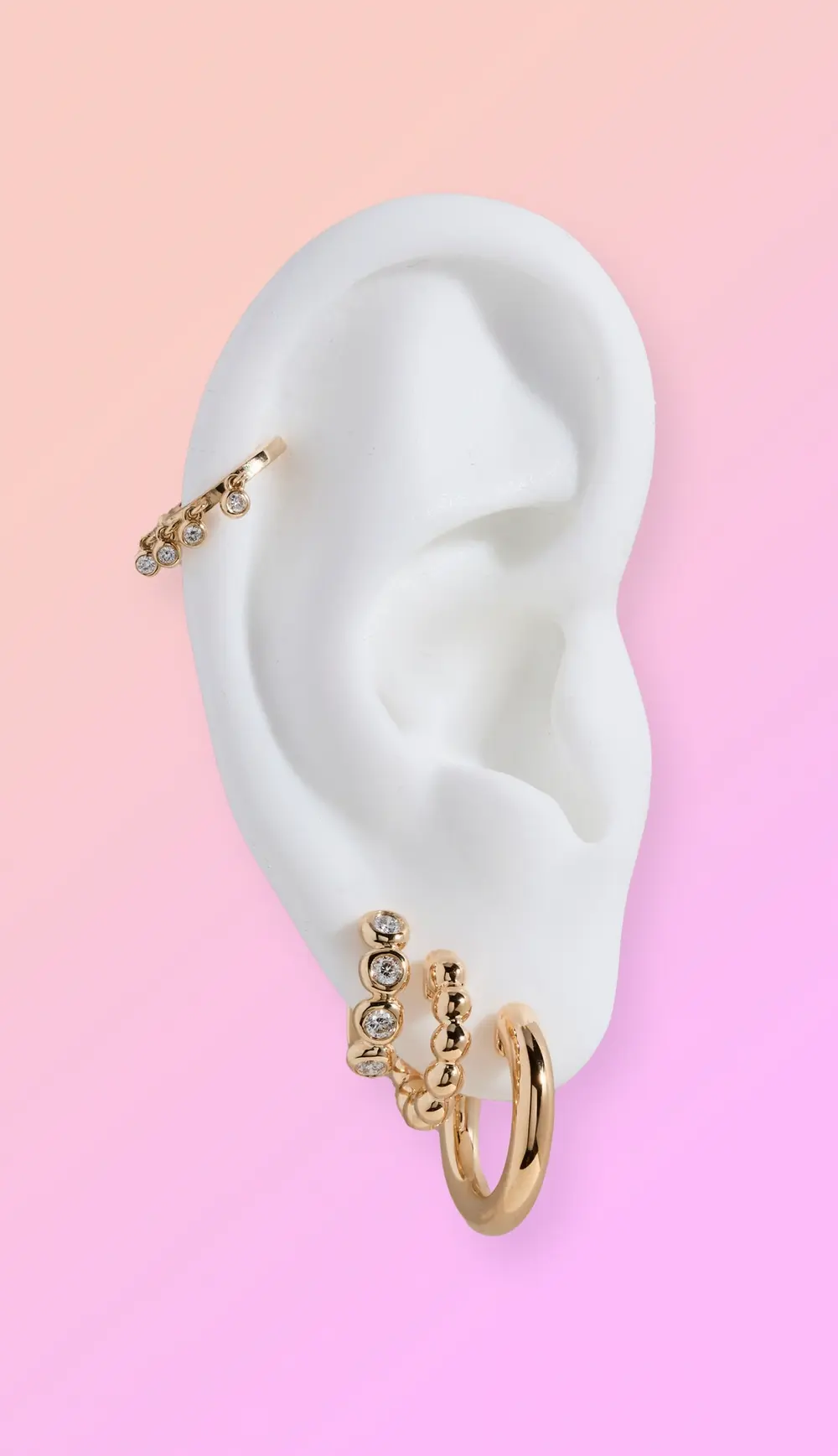 EF Collection 14k Single Diamond Pillow Huggie Earring