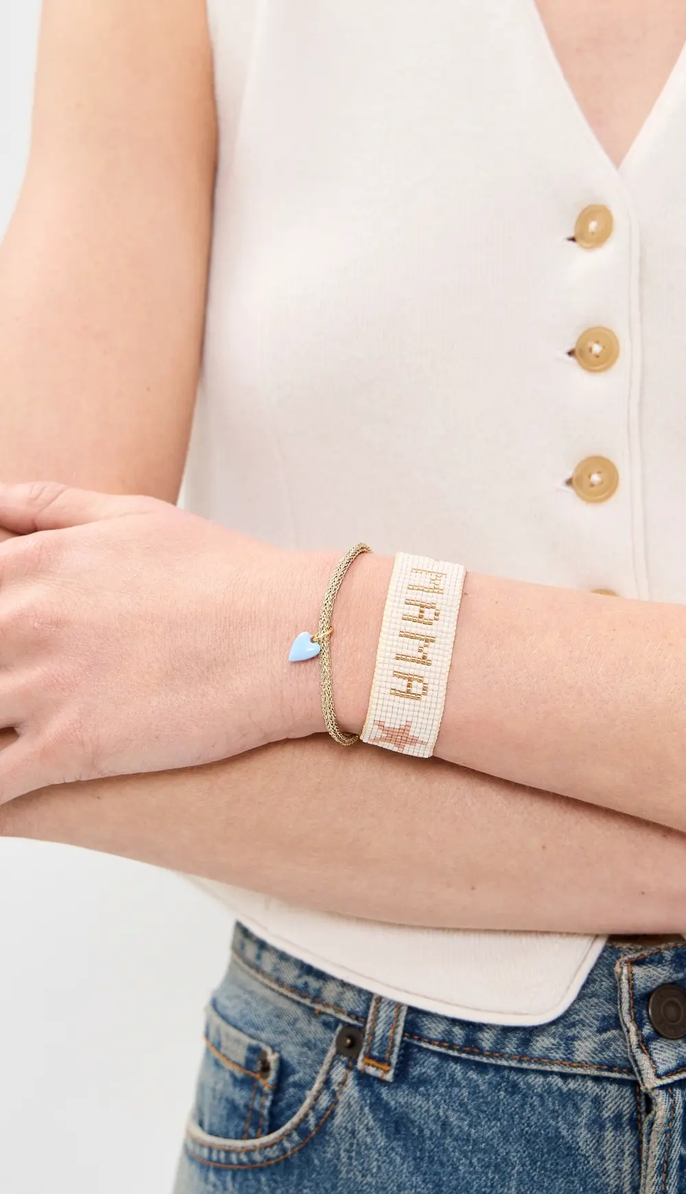 HART Metallic Bracelet with Blue Heart Charm