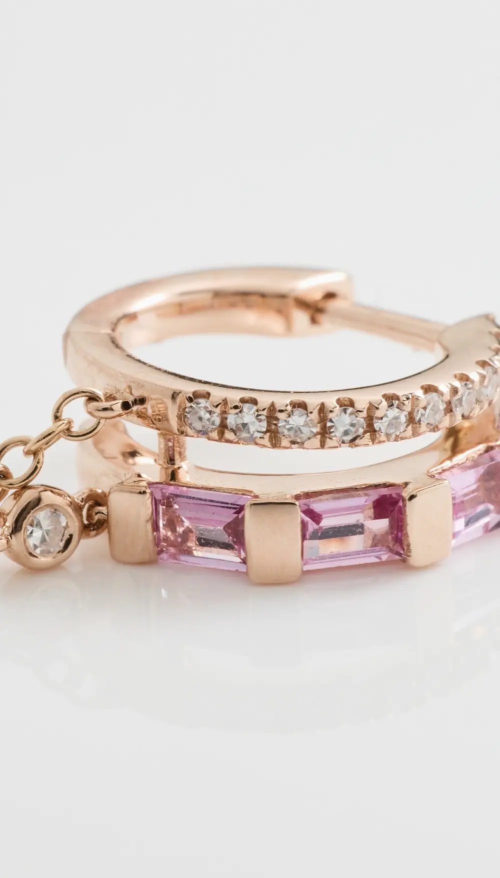 SHAY 18k Double Mixed Fringe Huggies