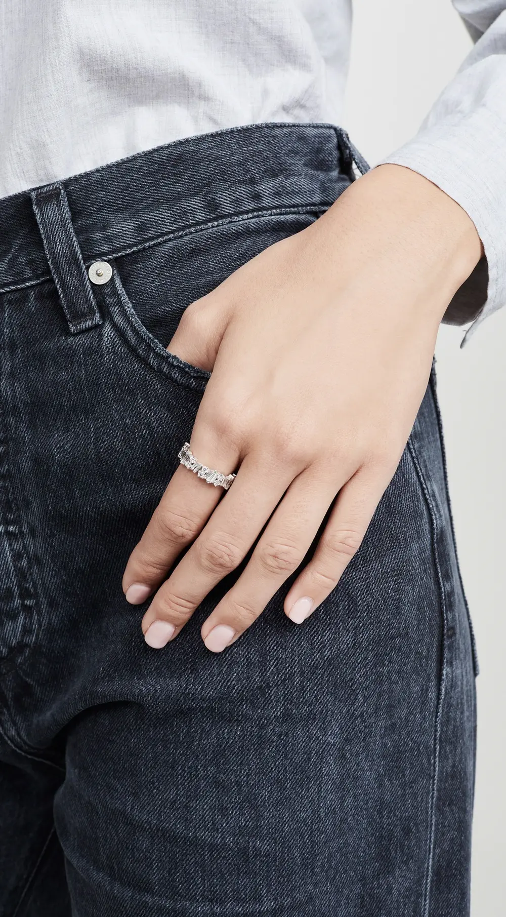 Suzanne Kalan 18k White Gold Fireworks Eternity Band