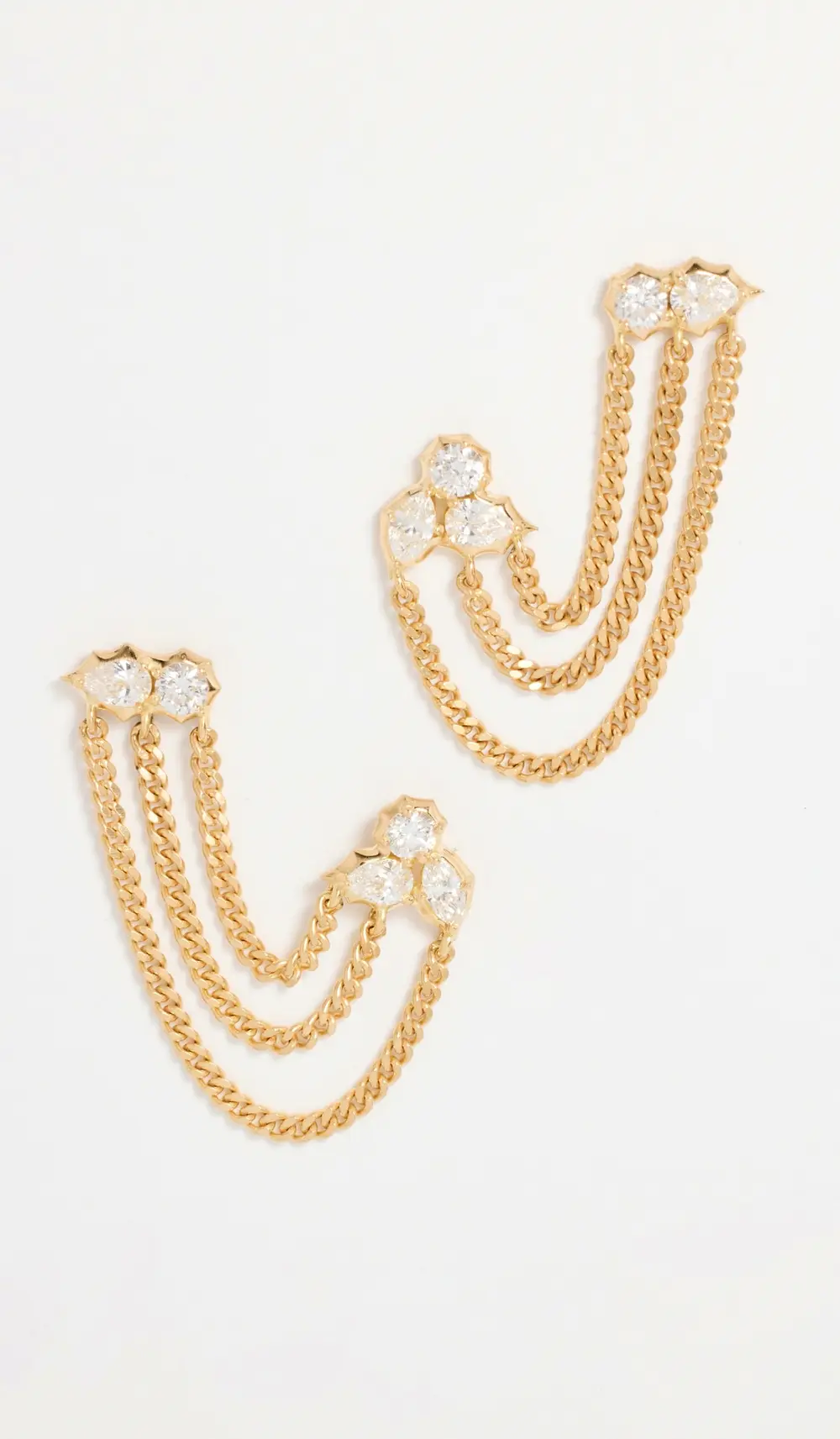 Jade Trau 18k Posey Duo Chain Single Earring