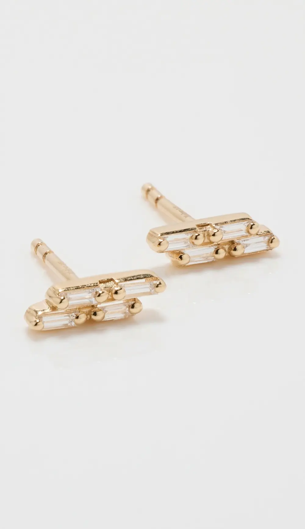 Kalan by Suzanne Kalan 14k Double Baguette Diamond Stick Studs