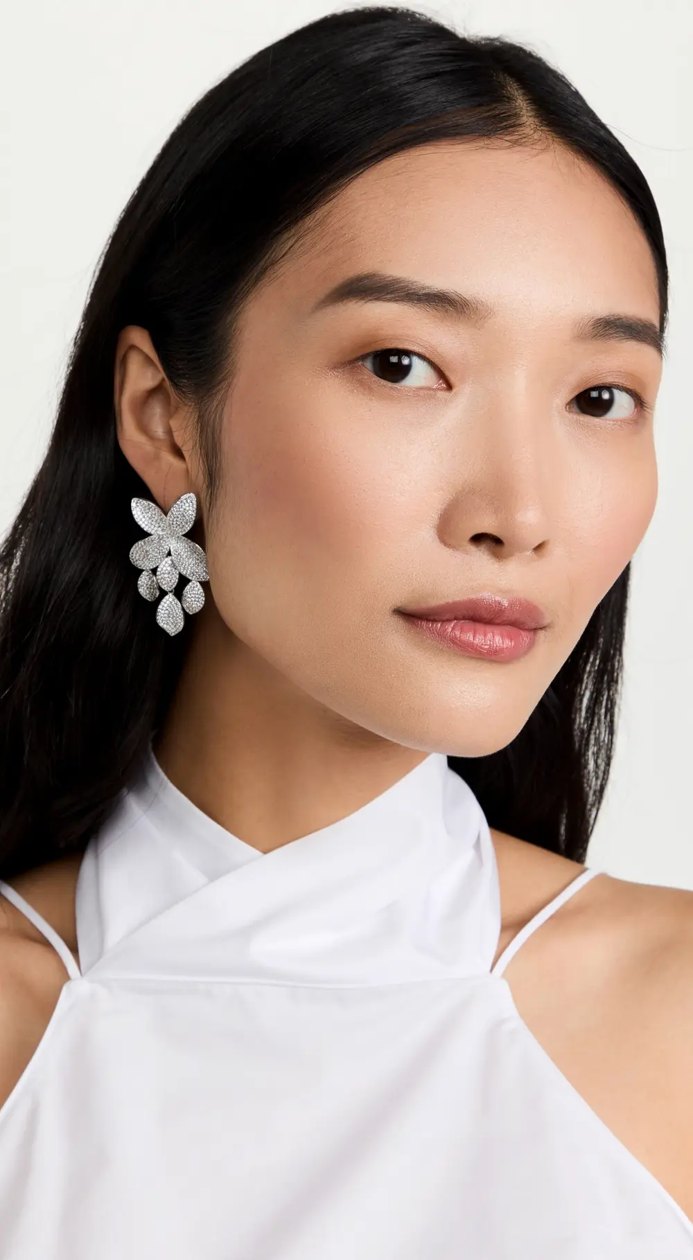 SHASHI Pave Flower Drop Earrings