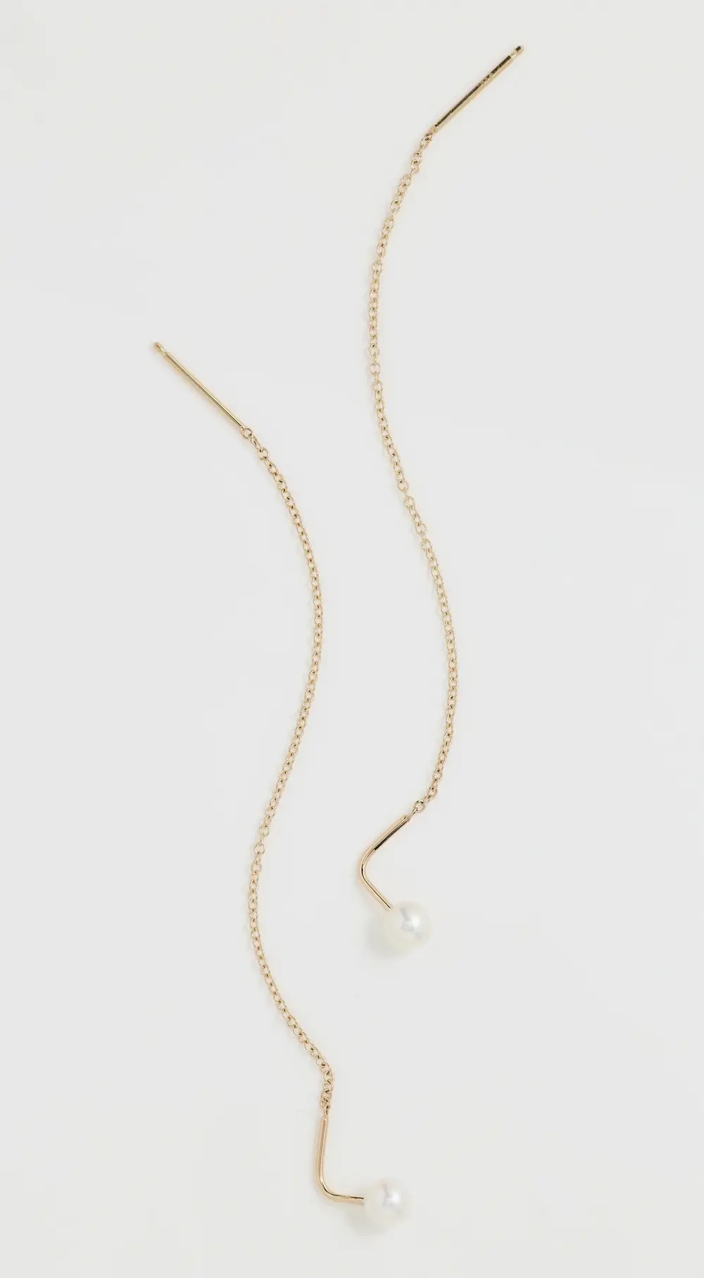 Zoe Chicco 14k Gold White Freshwater Cultured Pearl Threader Earrings