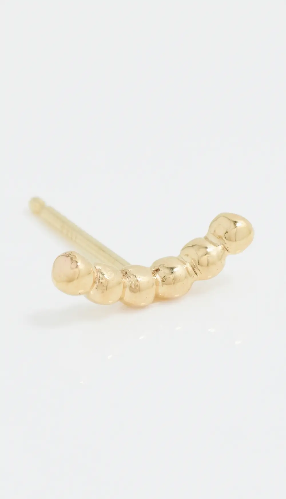 Zoe Chicco 14k Gold Bead Curved Bar Single Stud Earring