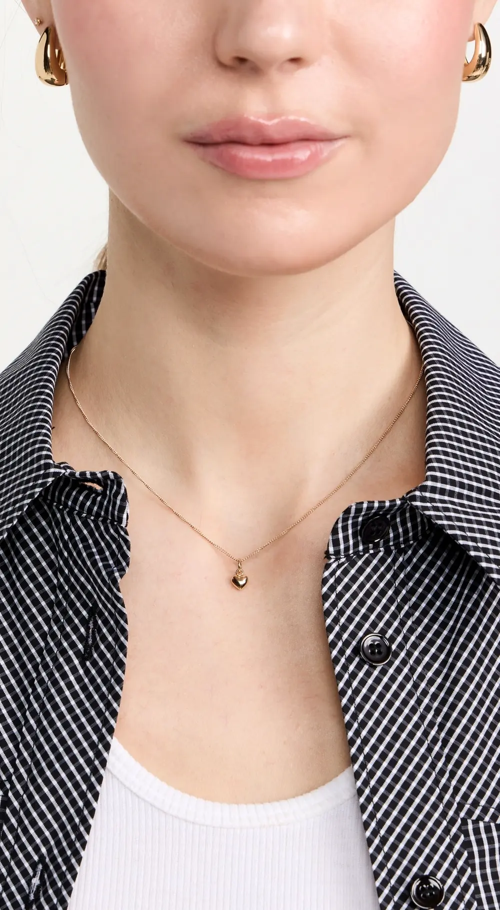 Ariel Gordon Jewelry Petite Puffed Heart Charm Necklace