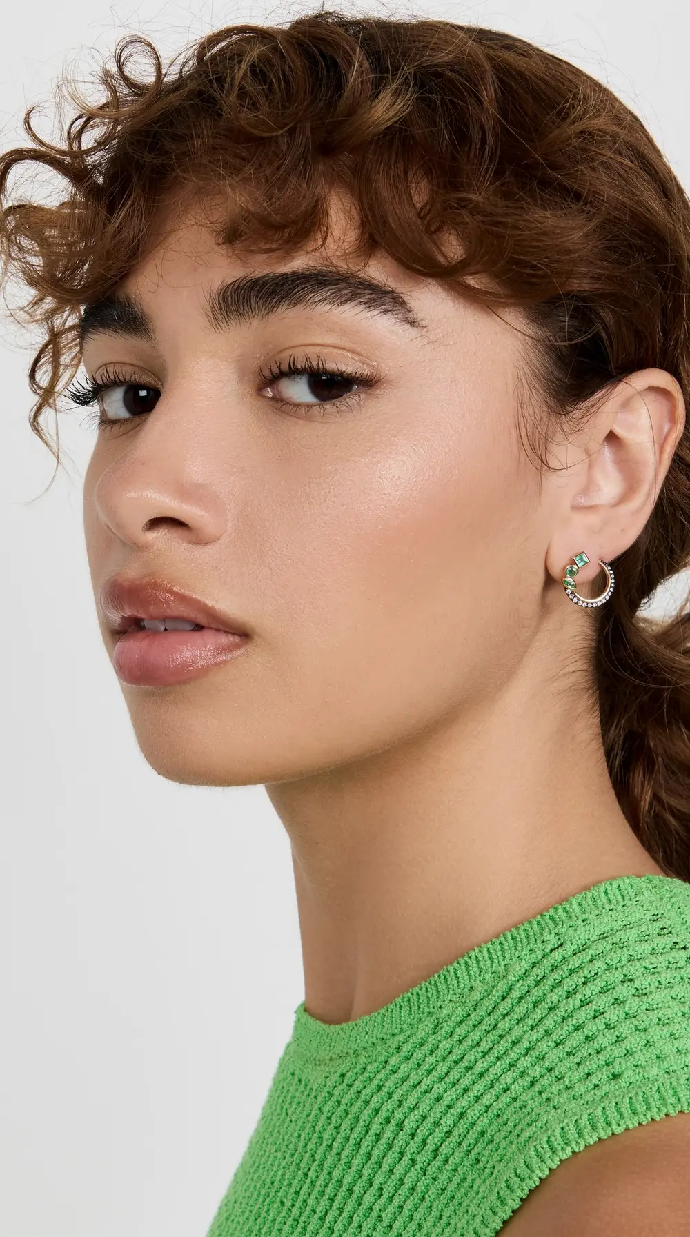 Sorellina Mini Bezel Crescent Earrings