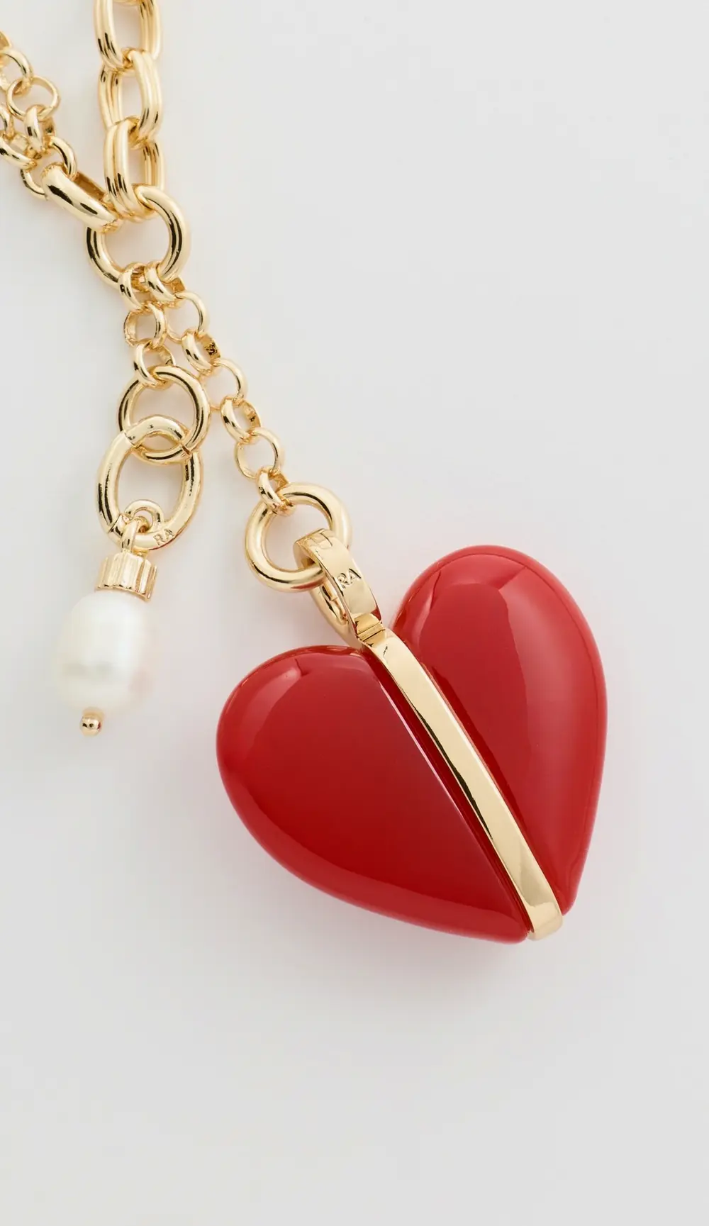 Roxanne Assoulin Semi Heart Charm and Cab Necklace