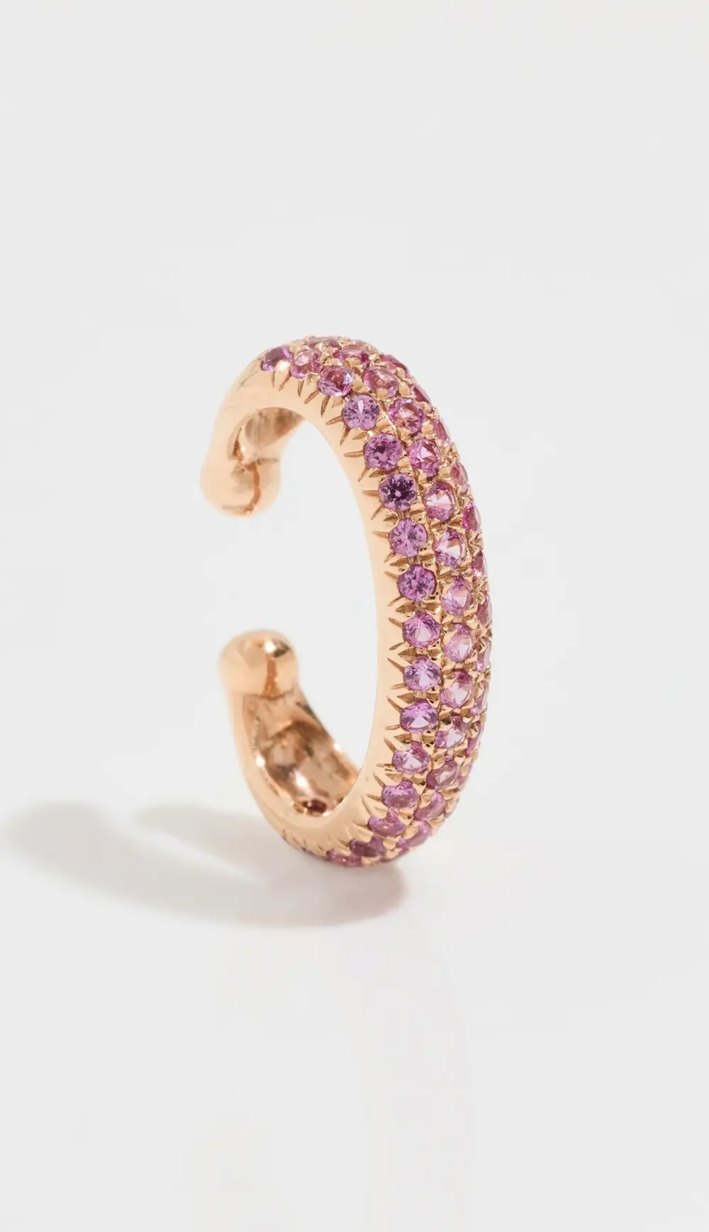SHAY 18k Single Jumbo Pave Light Pink Sapphire Ear Cuff