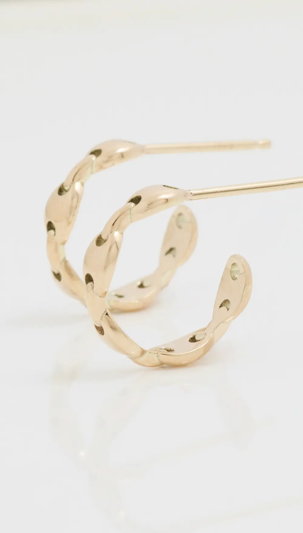 Zoe Chicco 14k Gold Small Mariner Hard Link Huggies