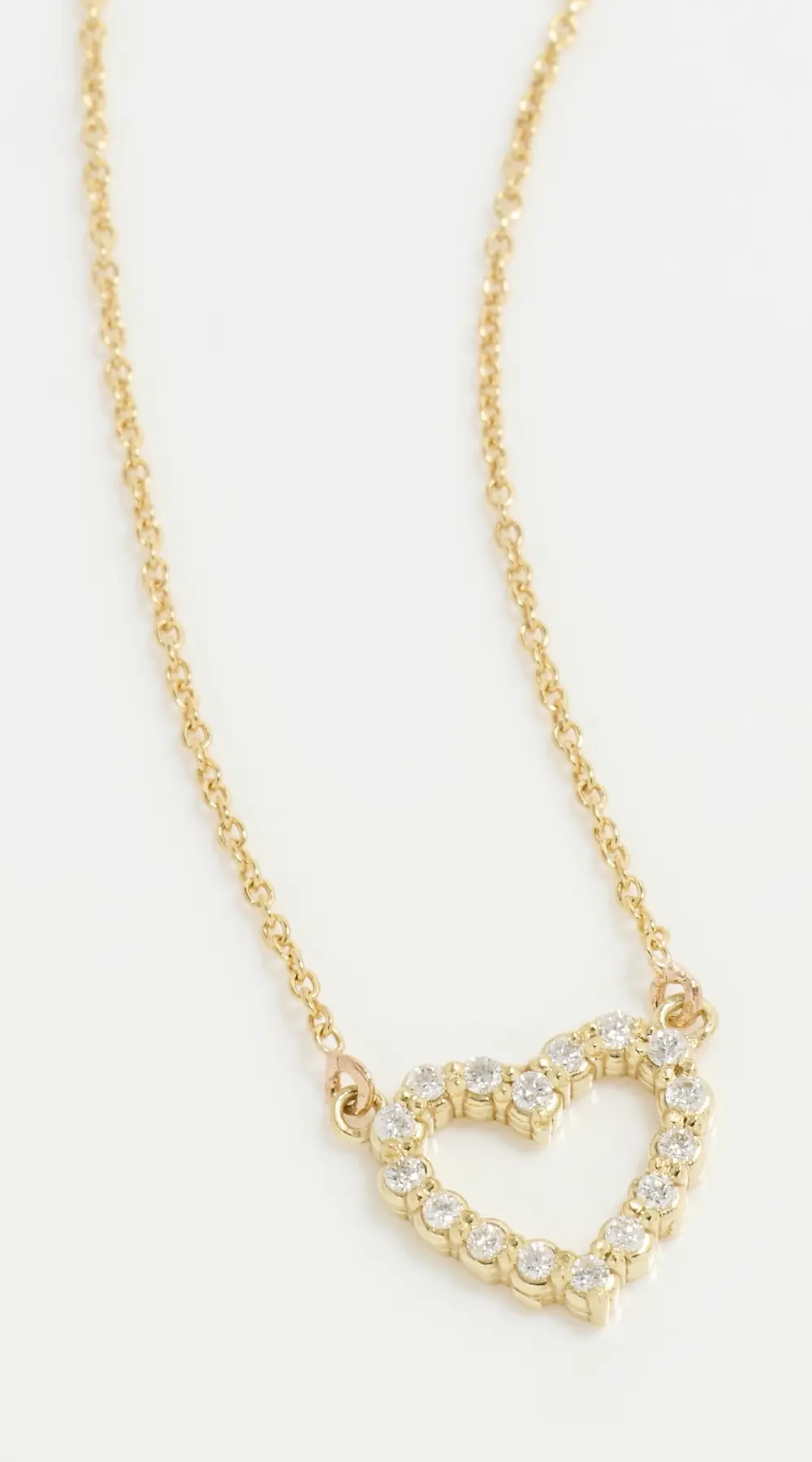 Jennifer Meyer Jewelry 18k Mini Bezel Open Heart Necklace