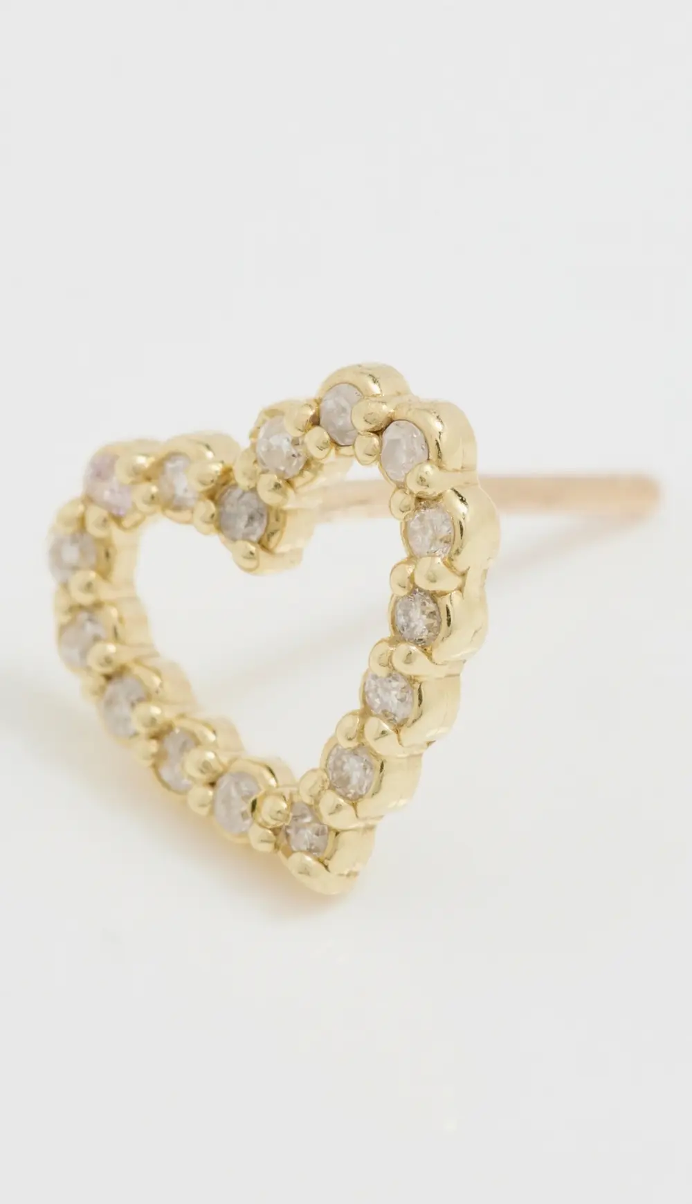 Jennifer Meyer Jewelry 18k Mini Bezel Open Heart Studs