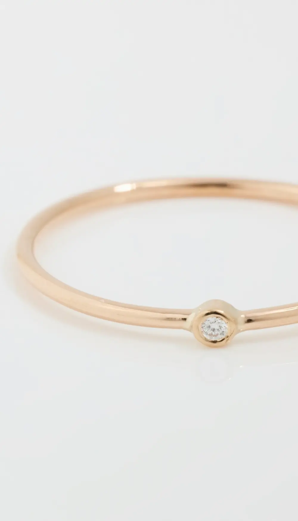 Zoe Chicco 14k Diamond Bezel Thin Gold Band Ring