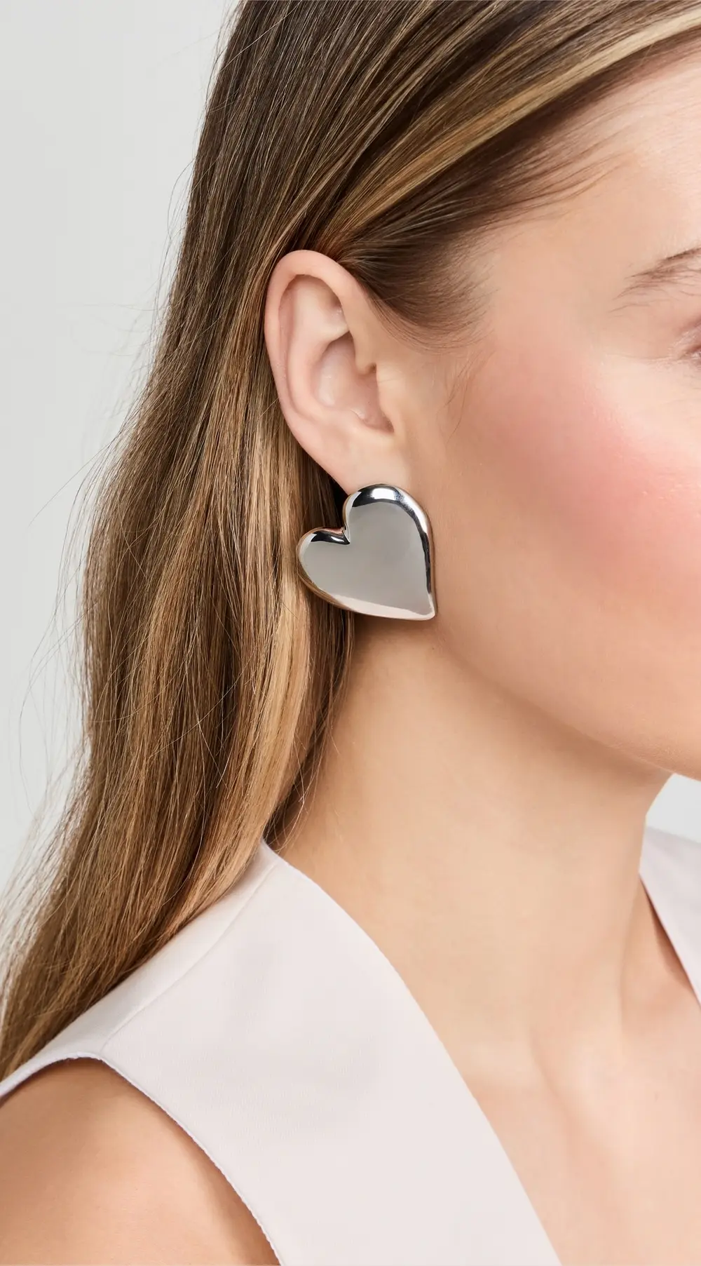 By Adina Eden Puffy Chunky Heart Stud Earrings