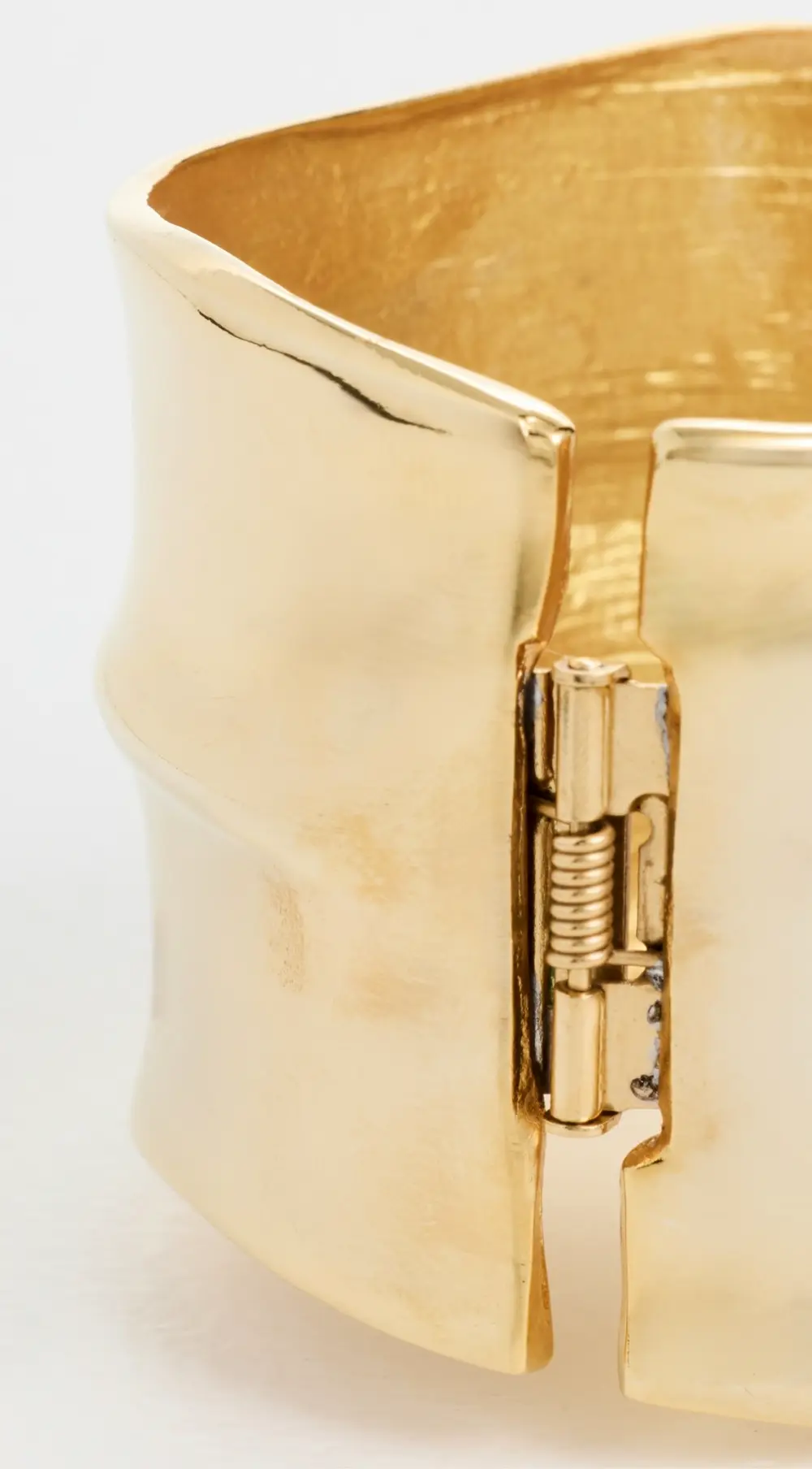 Kenneth Jay Lane Thick Polished Gold Hinged Cuff Bracelet