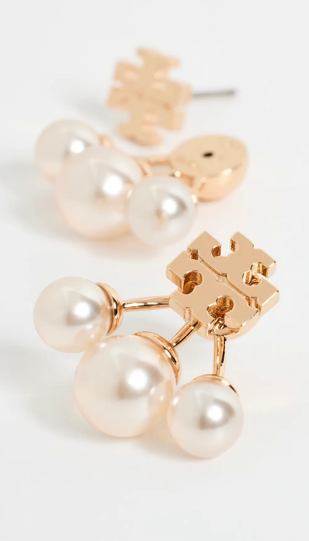 Tory Burch Moondance Pearl Front-Back Earrings