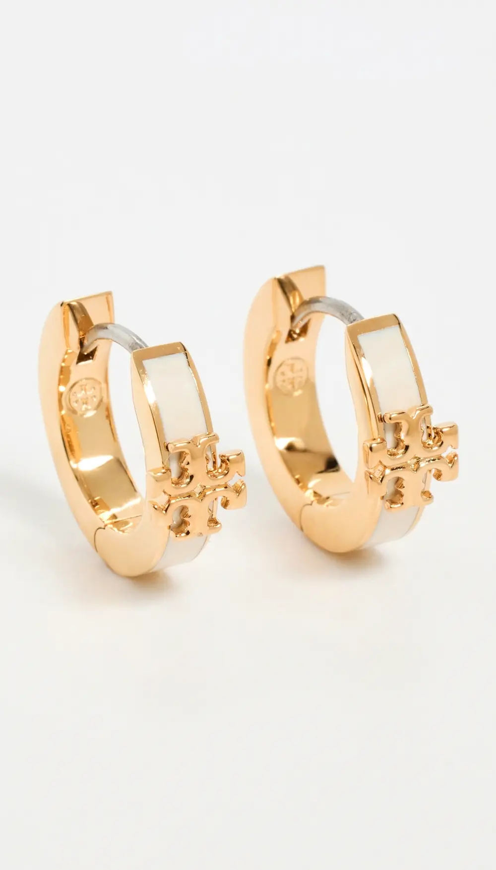 Tory Burch Icon Enamel Huggie Earrings