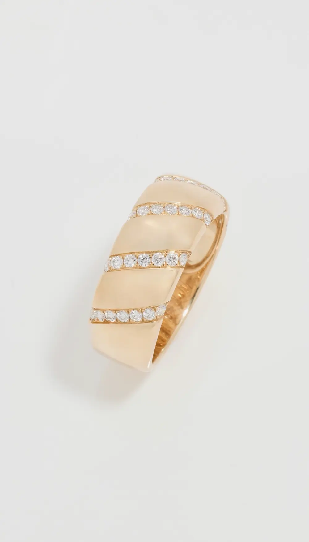 Stephanie Gottlieb 14k Gold and Diamond Stripe Ring