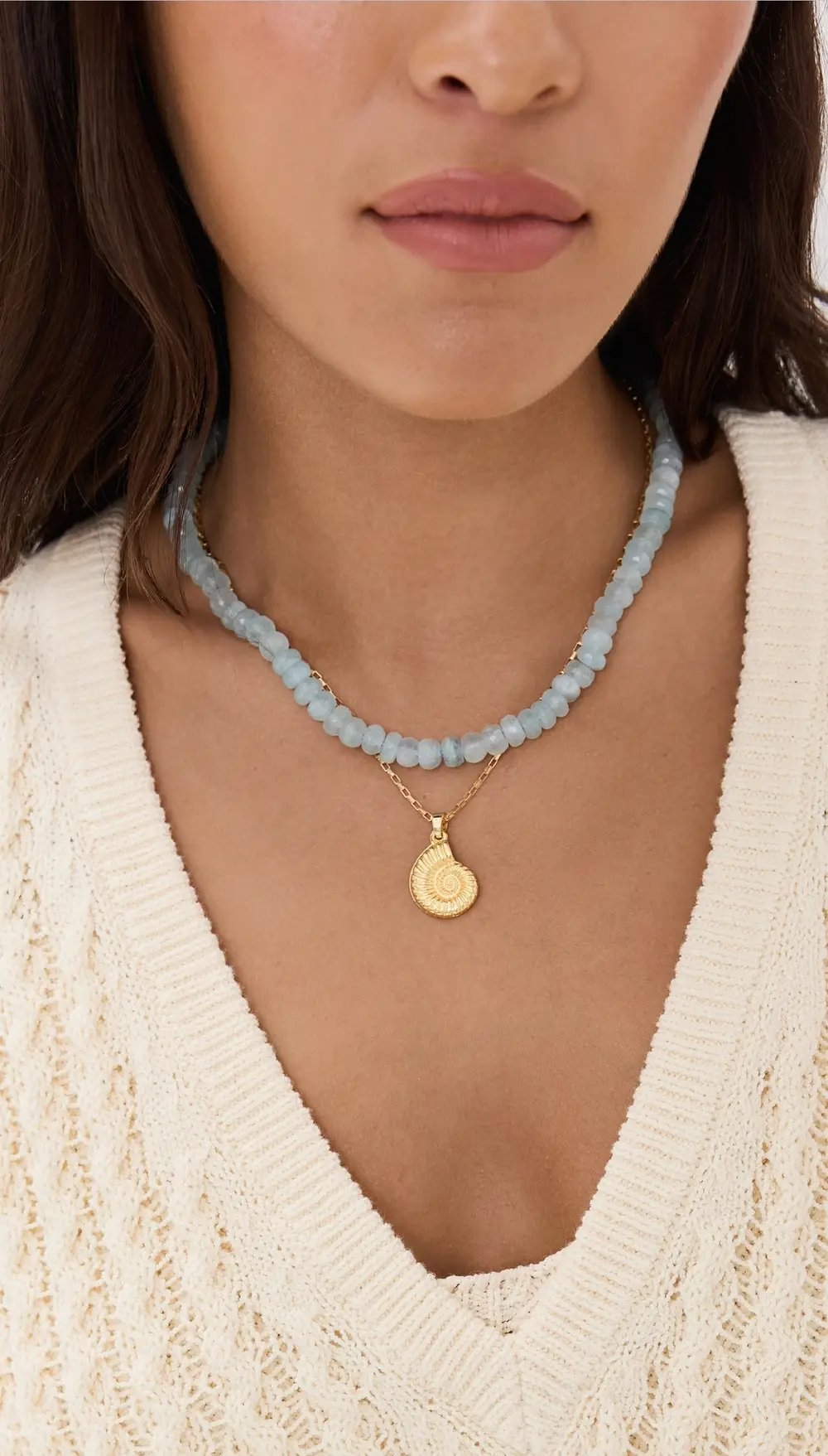 JIA JIA 14k Aquamarine Crystal Necklace